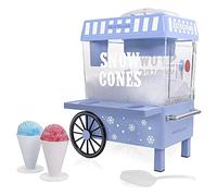 Nostalgia Snow Cone Shaved Ice Maker - Retro Tabletop Slushie Maker for 20 Frozen Treats - Includes 2 Reusable Plastic Cups and Ice Scoop - Vintage Blue