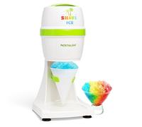 Nostalgia Snow Cone Shaved Retro Includes 1 Reusable Plastic Cup and Ice Molds, White, Green