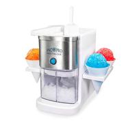 Nostalgia SnowPro Electric Shaved Ice & Snow Cone Maker 64-Ounce Ice Shaving Capacity, 4 Reusable Cones, Side Shelves, and Scoop Included