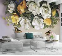 Nostalgia Vintage Warm Beautiful Rose Butterfly 3D Wallpaper Easy Install Feature Office Living Room Sofa Bedroom TV Background Wall Decoration-400cm×280cm
