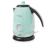 Nostalgia Retro Stainless Steel Electric Tea And Water Kettle, 1.7 Liters, Auto-Shut Off & Boil-Dry Protection, Water Level Indicator Window, Aqua