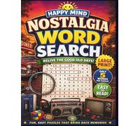 Nostalgia Word Search for Adults Large Print: Easy Retro-Themed Puzzles with Only 5 Words Per Puzzle for Relaxation, Memory Boost & Stress-Free Fun