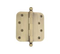Nostalgic 728363 Warehouse Ball Tip Residential 5/8" Radius Corners Door Hinge, Antique Brass, 4 Inch