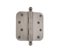 Nostalgic 728364 Warehouse Ball Tip Residential 5/8" Radius Corners Door Hinge, Antique Pewter, 4 Inch