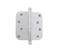Nostalgic 728365 4" Ball Tip Residential Hinge with 5/8" Radius Corners Door, Bright Chrome