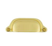 Nostalgic 761749 Warehouse Cup Pull Farm Medium in Unlacquered Brass Cabinet Hardware, M