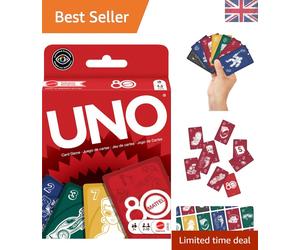 Nostalgic 80th Anniversary UNO Card Game - Ruby Red Fun for 10 Players