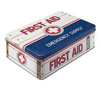 Nostalgic-Art 30721 - Nostalgic Pharmacy, First Aid Blue - Emergency Supply - Retro Tin Box Flat