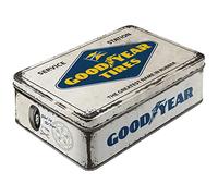 Nostalgic-Art 30745 Retro Storage Jar, Flat Goodyear - Logo - Gift Idea for Car and Motorcycle Fans - Tin with Lid - Vintage Design