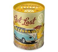 Nostalgic Art 31003 Volkswagen VW Bulli/Let's Get Lost, | Original Volkswagen licensed product (OLP), metal piggy bank, vintage tin money box, gift idea for VW bus fans
