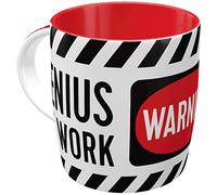 Nostalgic-Art 43030 “Warning, Genius at Work” Coffee Mug | Ceramic Mug for Coffee, Vintage Design, Gift Idea for Gamers