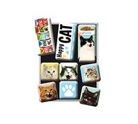 Nostalgic-Art 83093 Animal Club - Happy Cats, Magnet Set (9pcs)