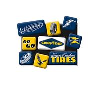Nostalgic-Art 83101 Goodyear - Logos, Magnet Set (9pcs)