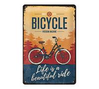 Nostalgic-Art Retro Tin Sign - Achtung - Bicycle - Beautiful Ride - Gift idea for Cyclists, Metal Plaque, Vintage Design for Decoration, 20 x 30 cm