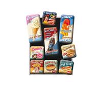 Nostalgic-Art American Diner Fridge Magnets Set, Vintage Design, Gift Idea