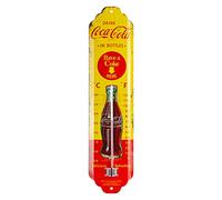 Nostalgic-Art, Analogue Retro Thermometer, Coca-Cola - In Bottles Gift idea for Coke fans, Metal wall decoration, Vintage design, 6.5 x 28 cm, 80311