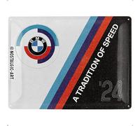 Nostalgic-Art BMW Motorsport - Tradition - Gift Idea for Car Accessories Fans, Metal, Vintage Design, 30 x 40 cm