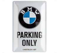 Nostalgic-Art BMW - Parking Only White - Gift idea for car accessoires fansRetro Tin SignMetal PlaqueVintage design for decoration20 x 30 cm