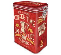 Nostalgic-Art Retro Coffee Tin 1.3 Litre Camp Coffee Time - Gift Idea for Camping Fans Tin Tin with Aroma Lid Vintage Design