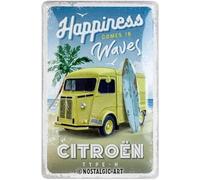 Nostalgic-Art Citroen Type H-Happiness in Waves-Gift Idea for Car Fans, Metal, Vintage Design, 20 x 30 cm