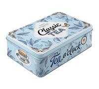Nostalgic-Art Classic Tea 2.5 Litre Retro Flat Storage Canister - Gift Idea for Tea Fans Tin Container with Lid, Vintage Design