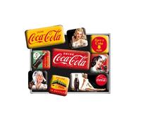 Nostalgic-Art Coca-Cola Mini Fridge Magnets Set of 9 Vintage Collectibles