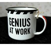 Nostalgic-Art Retro Enamel Mug 360ml Genius at Work - Gift Idea for Gamer Camping Mug Vintage Design with Saying