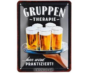 Nostalgic-Art Group Therapy Gift Idea for Beer Fans, Made of metal, Vintage Design with Saying, 15 x 20 cm