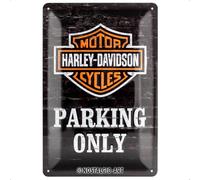 Nostalgic-Art Harley-Davidson Parking Only - Gift idea for motorcycle fansRetro Tin SignMetal PlaqueVintage design for decoration20 x 30 cm