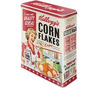 Nostalgic-Art Kellogg's-Corn Flakes Cereal-Kitchen Gift Idea, Tin with lid, Vintage Design, 4 L