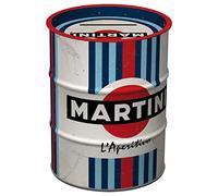 Nostalgic-Art Martini - Racing Stripes - Gift idea for Cocktail Fans, Metal Piggy Bank, Vintage Tin Moneybank, 600 ml