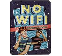 Nostalgic-Art No WiFi - Nostalgia Gift Idea, Metal, Vintage Design, tin Signs Sayings, 15 x 20 cm