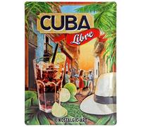 Nostalgic-Art Open Bar Retro Tin Sign Cuba Libre Vintage Wall Decor 30x40cm
