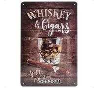 Nostalgic-Art Open Bar - Whiskey - Gift idea for liquor fansRetro Tin SignMetal PlaqueVintage design for wall decoration20 x 30 cm