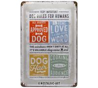 Nostalgic-Art PfotenSchild - Dog Rules - Gift idea for pet ownersRetro Tin SignMetal PlaqueVintage design for wall decoration20 x 30 cm