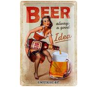 Nostalgic-Art Retro Beer Tin Sign - Always a Good Idea - Gift Idea as Bar Accessories Metal Vintage Design for Decoration 20 x 30 cm