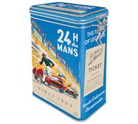 Nostalgic-Art Retro coffee box, 1.3 l, 24h Le Mans - Racing Poster Blue - Gift idea for motor fans, Official License Product (OLP), metal clip top tin, vintage design