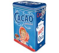 Nostalgic-Art Retro Coffee Canister 1.3 Litre Cacao Addicted - Gift Idea for Nostalgia Fans Tin Tin with Aroma Lid Vintage Design