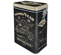 Nostalgic-Art Retro Coffee Canister 1.3 Litre Goodyear - Motorcycle - Gift Idea for Motor Fans Tin Tin with Aroma Lid Vintage Design