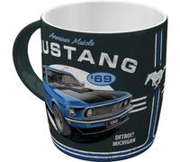 Nostalgic-Art Retro Coffee Mug, 330 ml, Ford Mustang - 1969 Mach 1 Blue - Gift idea for Ford Fans, Ceramic Cup, Vintage Design