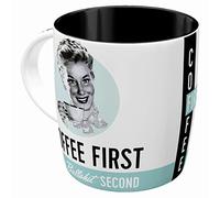 Nostalgic-Art Retro Coffee Mug 330ml Coffee First - Gift Idea for Coffee Fans Ceramic Mug Vintage Design