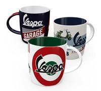 Nostalgic-Art Retro Coffee Mug (Set of 3) 330ml Vespa Set 3 - Gift Idea for Scooter Fans Ceramic Mug Vintage Design