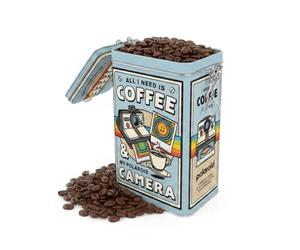 Nostalgic-Art Retro coffee tin box, 1.3 l, Polaroid - Coffee & Camera - Gift idea for photography fans, Official License Product (OLP), metal clip top tin, vintage design