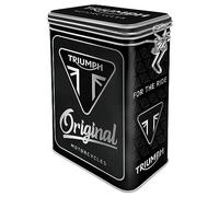 Nostalgic-Art Retro coffee tin box, 1.3 l, Triumph - Original Motorcycles - Gift idea for motorbike accessories fans, metal clip top tin, vintage design
