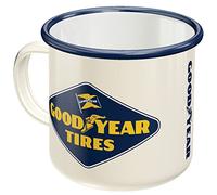 Nostalgic-Art Retro Enamel Mug 360ml Goodyear - Logo White - Gift Idea for Motor Fans Camping Mug Vintage Design