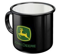 Nostalgic-Art Retro Enamel Mug 360ml John Deere - Logo Black - Gift Idea for Tractor Fans Camping Mug Vintage Design
