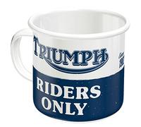 Nostalgic-Art Retro Enamel Mug 360ml Triumph - Riders Only - Gift Idea for Bikers Camping Mug Vintage Design