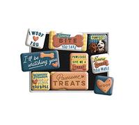 Nostalgic-Art RETRO FRIDGE MAGNETS 9 PACK EVERY BITE YOU TAKE DOG TREATS - GIFT IDEA FOR DOG OWNERS MAGNET SET FOR MAGNETIC BOARD VINTAGE