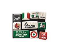 Nostalgic-Art RETRO FRIDGE MAGNETS - 9 PACK Vespa - Italian Legend - Gift Idea for Scooter Fans - Magnet Set for Magnetic Board - Vintage Design