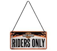 Nostalgic-Art Retro Hanging Sign Harley-Davidson - Riders Only - Gift Idea for motorcycle fans, Metal Plaque, Decorative vintage design, 10 x 20 cm, 28003